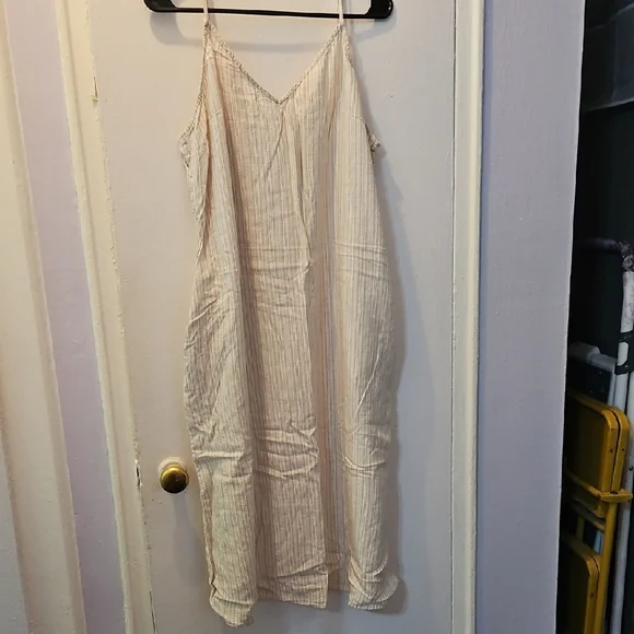 Time and Tru | Dresses | Time And Tru Cream Sleeveless Midi Slip Dress |  Poshmark
